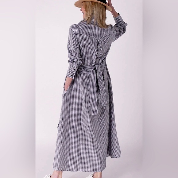 Brian Bailey Gingham Shirt Dress Small - Picture 2 of 6